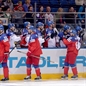 MINSK, BELARUS - MAY 11: Team Czech Republic celebrates after their first goal of the game against Team Sweden during preliminary round action at the 2014 IIHF Ice Hockey World Championship. (Photo by Richard Wolowicz/HHOF-IIHF Images)